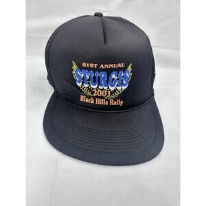 Sturgis 2001 Black Hills Rally 61st Annual Hat Trucker Mesh Rope Cameo